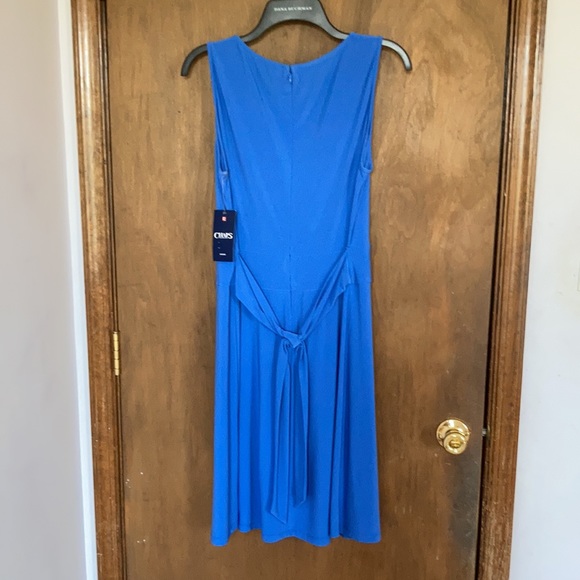 Chaps sleeveless fit and flare dress ties in back size L - Picture 7 of 17